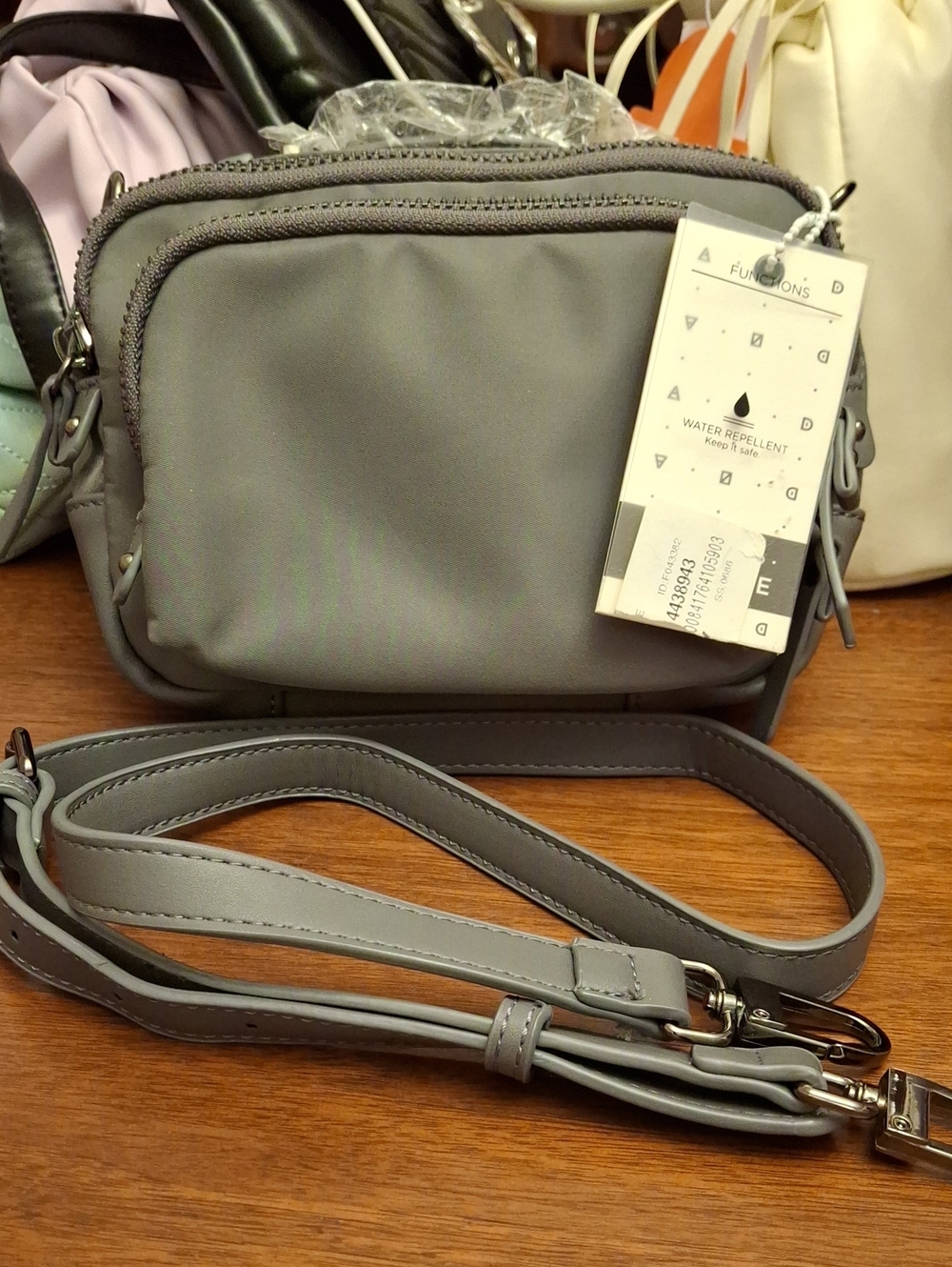 Sol and Selene Divide & Conquer Gray Carbon Crossbody Bag NWT